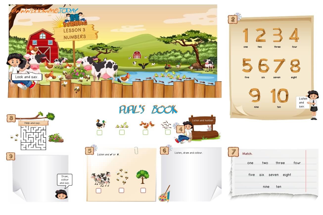 FREE ESL PRE-JUNIOR BE STRONG PUPIL'S  BOOK - LESSON 3 - NUMBERS PDF